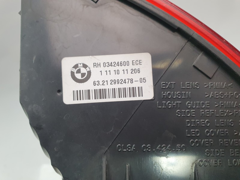 Recambio de piloto trasero derecho para bmw x1 (e84) sdrive 18 d referencia OEM IAM 63212992478 103F06241770 16204702