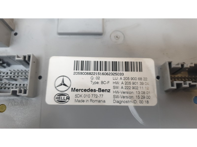Recambio de modulo electronico para mercedes-benz clase c coupe (w205) c 250 d 4matic (205.309) referencia OEM IAM A2059006822 5