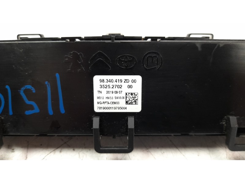Recambio de mando climatizador para citroen berlingo 1.5 blue-hdi fap referencia OEM IAM 98340419ZD  