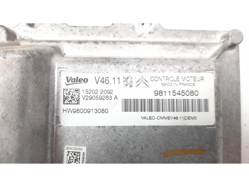 Recambio de centralita motor uce para peugeot 208 1.2 12v vti referencia OEM IAM 9811545080 152022092 V29059263A