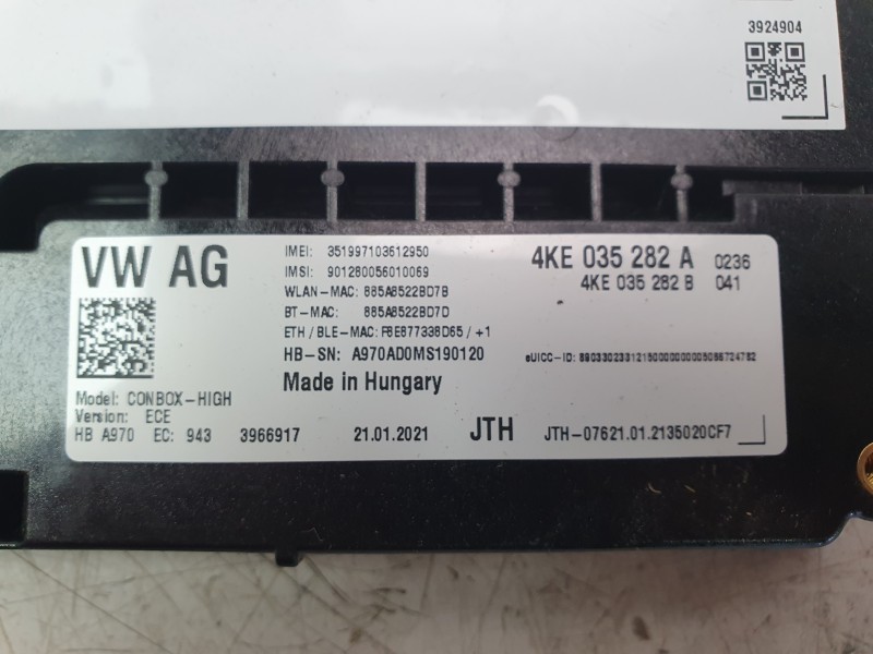 Recambio de modulo electronico para audi a4 b9 avant (8w5, 8wd) s4 tdi mild hybrid quattro referencia OEM IAM 4KE035282A  