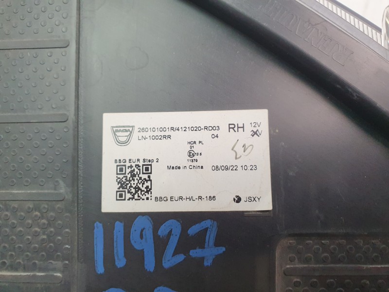 Recambio de faro antiniebla derecho para dacia spring electric business referencia OEM IAM 260101001R 4121020RD03 