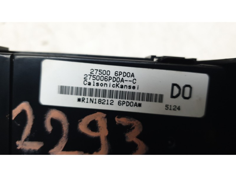 Recambio de mando climatizador para nissan juke (f16_) dig-t 117 referencia OEM IAM 275006PD0A  