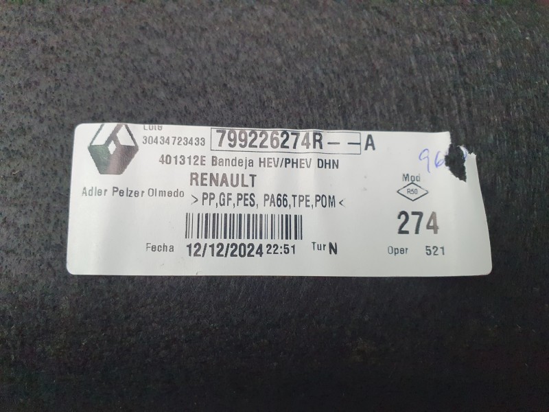 Recambio de bandeja trasera para renault rafale rafale referencia OEM IAM 799226274R  