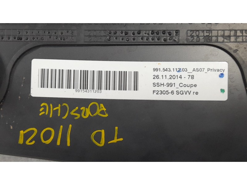 Recambio de luna custodia trasera derecha para porsche 911 (typ 991) carrera 4s referencia OEM IAM 99154311203  