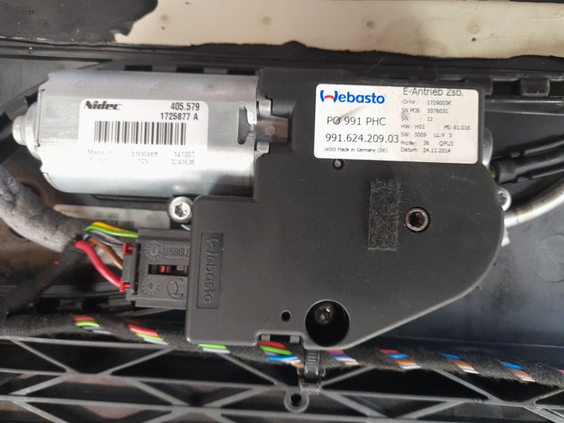 Recambio de techo electrico para porsche 911 (typ 991) carrera 4s referencia OEM IAM 99156634301GRV 991 624 91100 