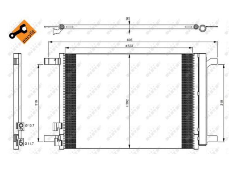 Recambio de condensador / radiador aire acondicionado para seat leon (5f1) 1.5 tsi referencia OEM IAM 5Q0816411BG  35968