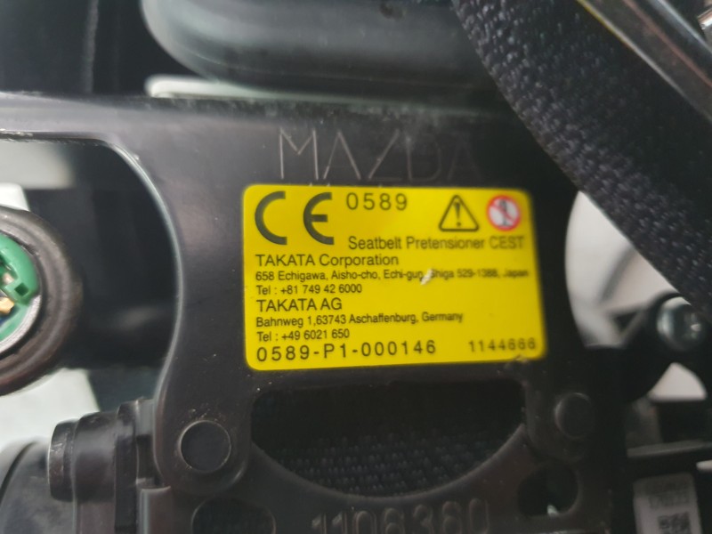 Recambio de enganche cinturon delantero derecho para mazda mx-5 (04.2015>) 2.0 cat referencia OEM IAM 0589P1000146  