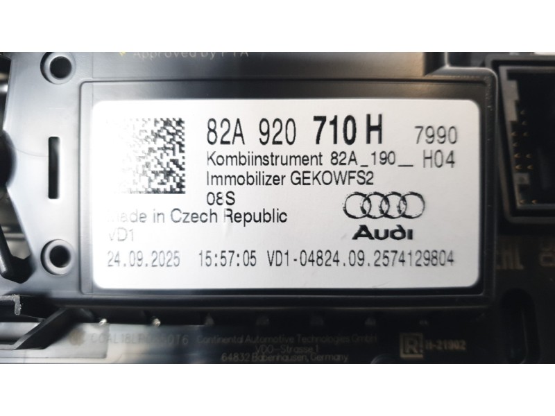 Recambio de cuadro instrumentos para audi a1 sportback (gba) 30 tfsi referencia OEM IAM 82A920710H 18LP085016 
