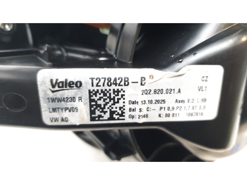 Recambio de ventilador calefaccion para audi a1 sportback (gba) 30 tfsi referencia OEM IAM 2Q2820021A T27842B 