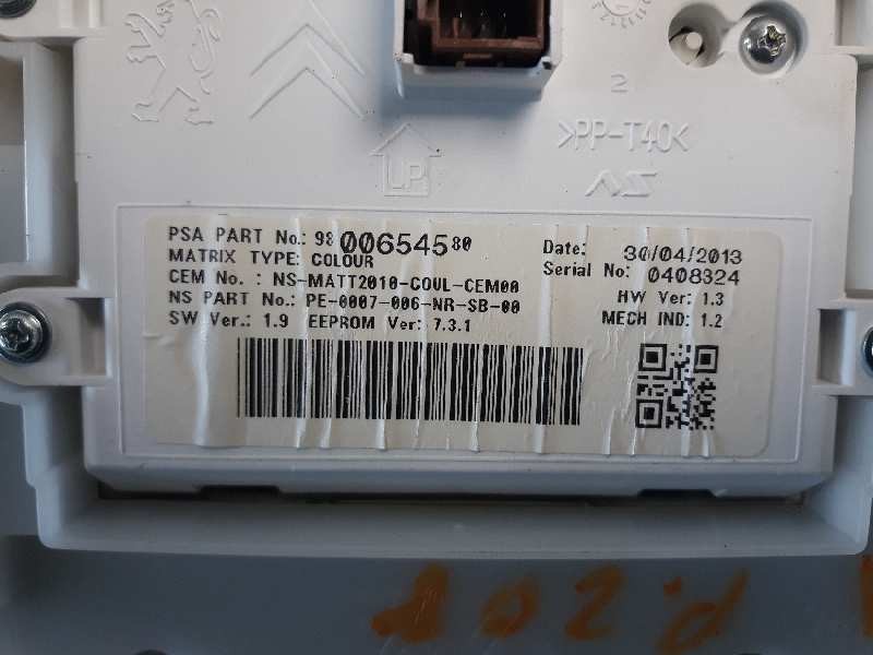 Recambio de cuadro instrumentos para peugeot 208 active referencia OEM IAM 9803993280 98006545 
