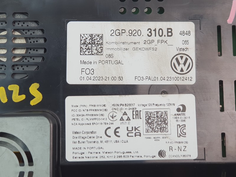 Recambio de cuadro instrumentos para volkswagen polo vi (aw1, bz1, ae1) 1.0 tsi referencia OEM IAM 2GP920310B  