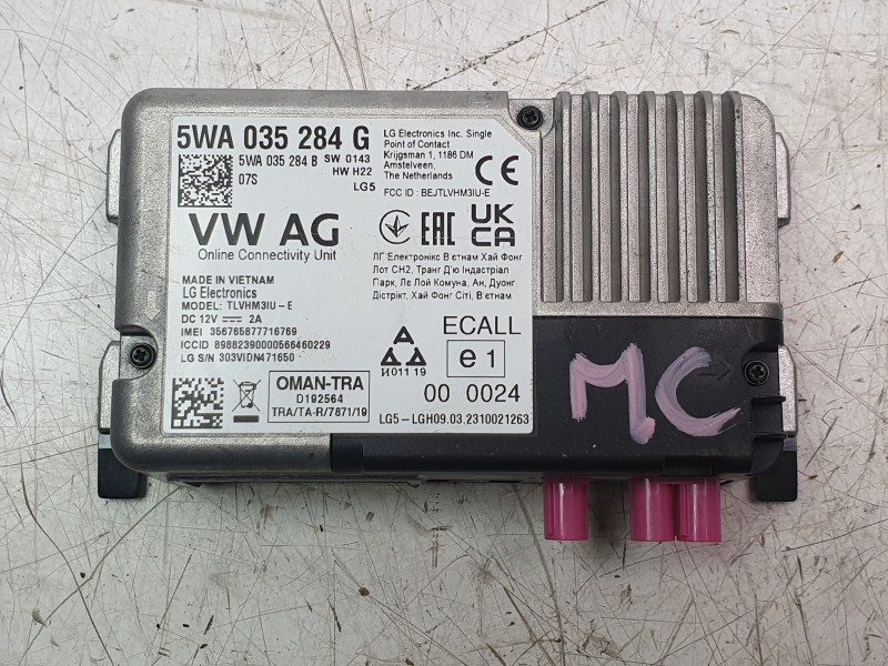 Recambio de modulo electronico para volkswagen polo vi (aw1, bz1, ae1) 1.0 tsi referencia OEM IAM 5WA035284G 303VIDN471650 