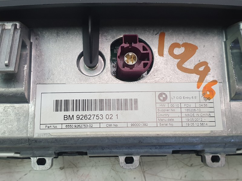 Recambio de pantalla multifuncion para bmw serie 3 lim. (f30) 2.0 turbodiesel referencia OEM IAM 9262753021  