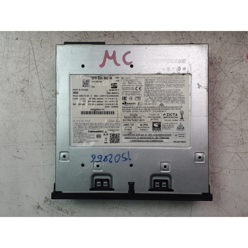 Recambio de sistema audio / radio cd para seat leon sportstourer (kl8, kld) 2.0 tdi referencia OEM IAM 5FA035862M  