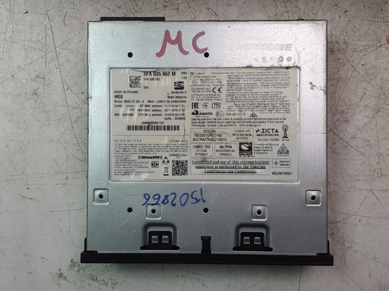 Recambio de pantalla multifuncion para seat leon sportstourer (kl8, kld) 2.0 tdi referencia OEM IAM 5FA919605  