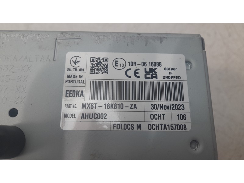 Recambio de sistema audio / radio cd para ford kuga iii (dfk) 2.5 fhev referencia OEM IAM MX6T18K810ZA  