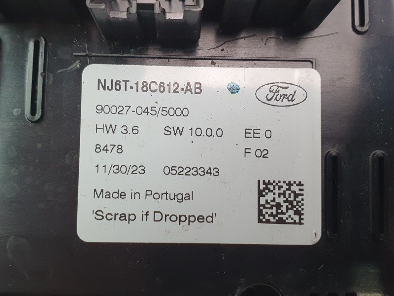 Recambio de mando climatizador para ford kuga iii (dfk) 2.5 fhev referencia OEM IAM NJ6T18C612AB 2534657 