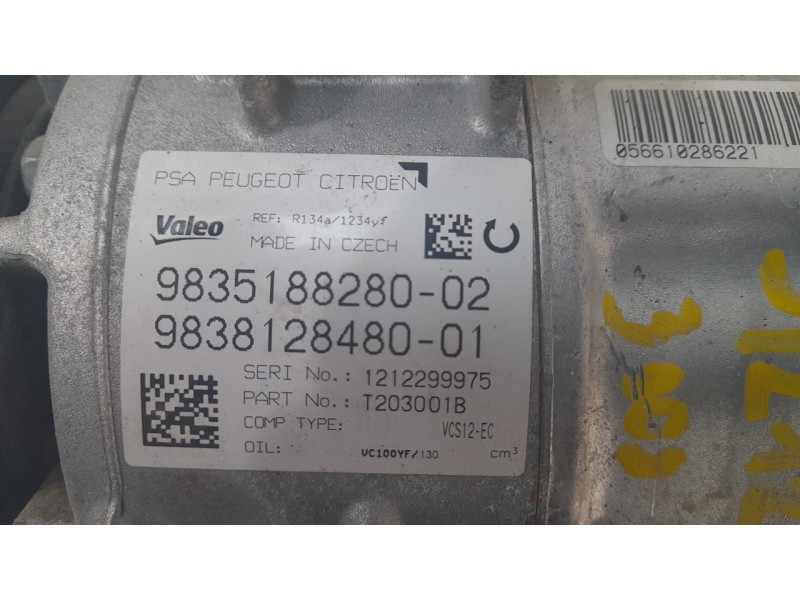 Recambio de compresor aire acondicionado para peugeot 3008 ii suv (mc_, mr_, mj_, m4_) 1.2 thp/ puretech 130 (mrhnsm, mrhnsu, mr