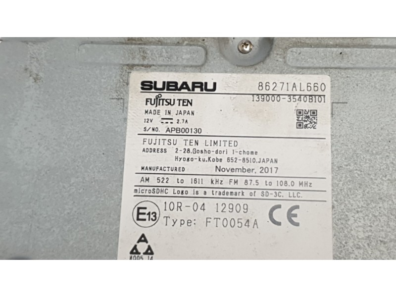 Recambio de sistema navegacion gps para subaru outback (bs) 2.0 d awd (bsd) referencia OEM IAM 86271AL660  