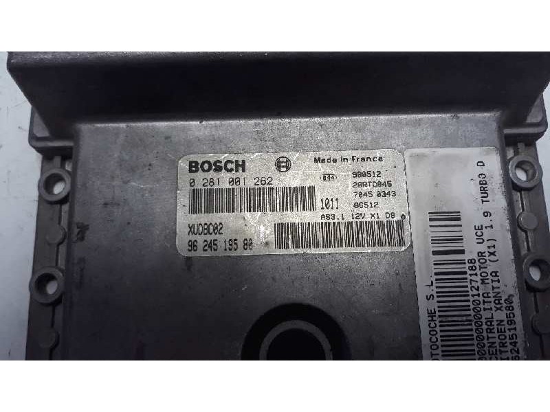Recambio de centralita motor uce para citroen xantia berlina 1.9 turbodiesel referencia OEM IAM 9624519580 0281001262 