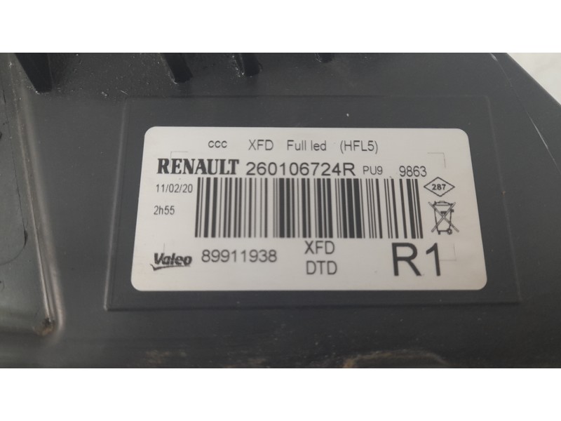 Recambio de faro derecho para renault talisman (lp_) 1.7 blue dci 120 (lpa7) referencia OEM IAM 260106724R  