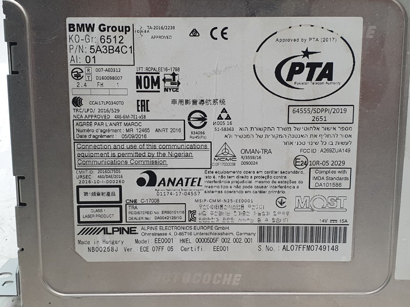 Recambio de sistema navegacion gps para bmw x2 (f39) sdrive 18 d referencia OEM IAM 65505A065D2  