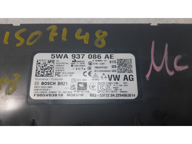 Recambio de modulo electronico para audi a3 limousine (8ys, 8ym) 30 tdi referencia OEM IAM 5WA937086AE  
