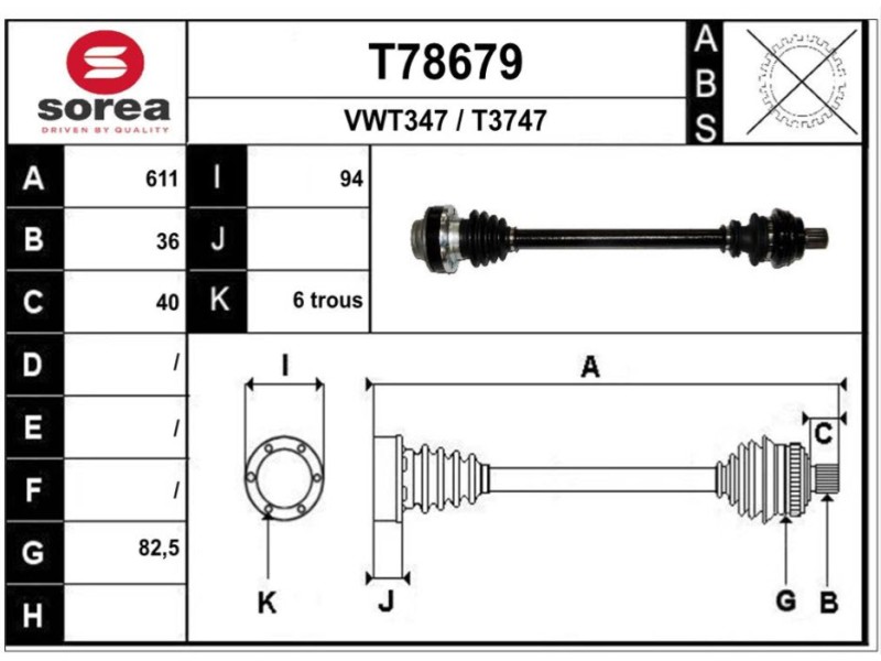 Recambio de transmision trasera izquierda para audi q3 sportback (f3n) 40 tdi quattro referencia OEM IAM 3Q0501203B  T78679