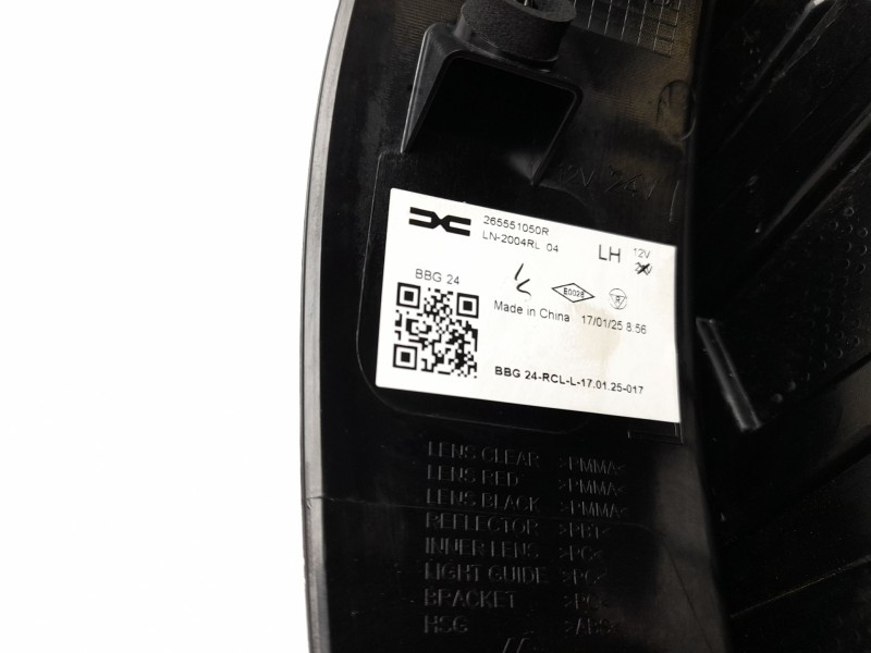 Recambio de piloto trasero izquierdo para dacia spring referencia OEM IAM 265551050R  