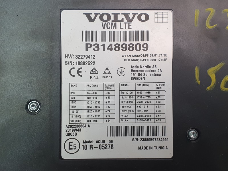 Recambio de modulo electronico para volvo s60 iii (224) t5 referencia OEM IAM P31489809 32279412 