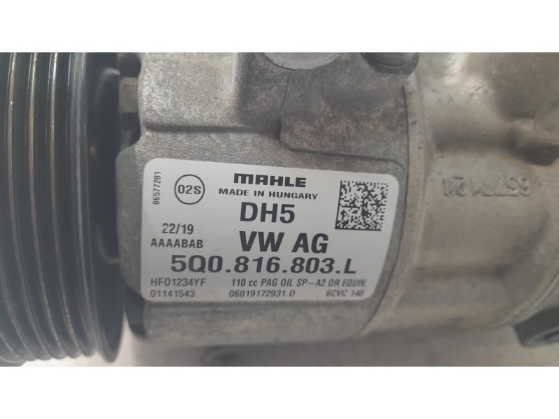 Recambio de compresor aire acondicionado para seat leon (5f1) 1.5 tsi referencia OEM IAM 5Q0816803L  32936 / CAF301137