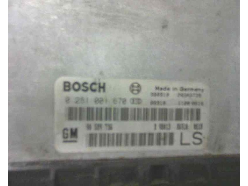 Recambio de centralita motor uce para opel astra g berlina 1.7 turbodiesel cat (x 17 dtl / 2h8) referencia OEM IAM 0281001670 90