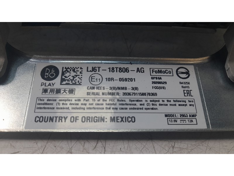 Recambio de amplificador de sonido para ford kuga hybrid st-line x referencia OEM IAM LJ6T18T806AG  