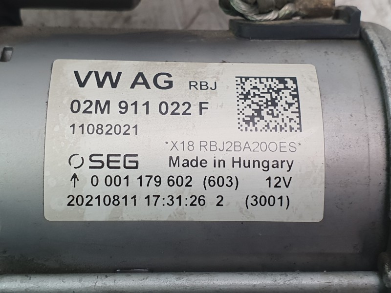 Recambio de motor arranque para volkswagen t-roc (a11, d11) 1.0 tsi referencia OEM IAM 02Z911022C  ARF880401