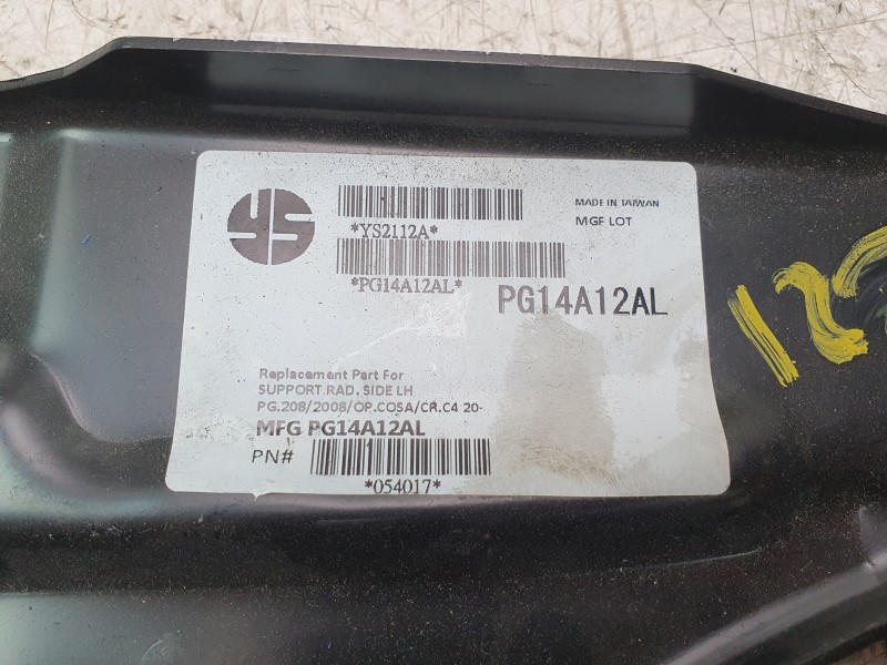 Recambio de soporte paragolpes delantero izquierdo para opel corsa f (p2jo) 1.2 (68) referencia OEM IAM 109175683 PG14A12AL 