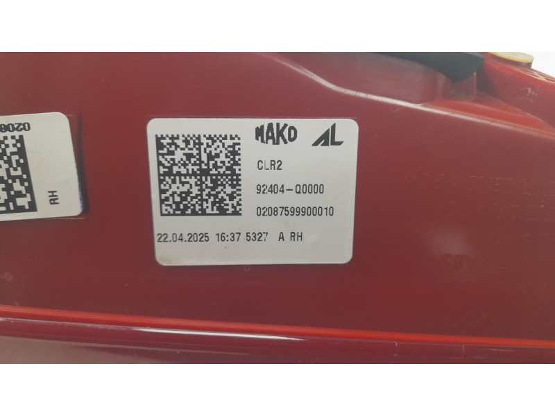 Recambio de piloto trasero derecho interior para hyundai i20 iii (bc3, bi3) 1.0 t-gdi referencia OEM IAM 92404Q0000  