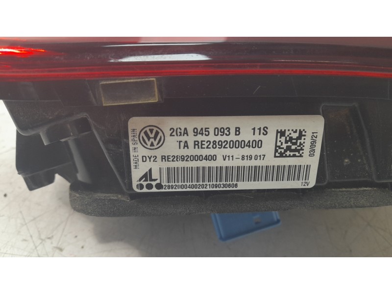 Recambio de piloto trasero izquierdo interior para volkswagen t-roc (a11, d11) 1.0 tsi referencia OEM IAM 2GA945093B  LLM602
