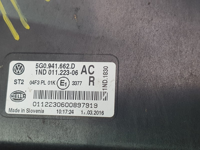Recambio de faro antiniebla trasero derecho para volkswagen golf vii lim. (5g1) 1.6 16v tdi dpf referencia OEM IAM 5G0941662D 1N