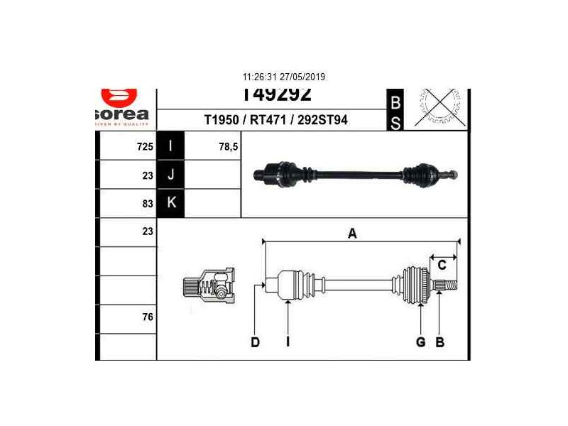 Recambio de transmision delantera derecha para renault twingo authentique referencia OEM IAM 8200684084 R1159 