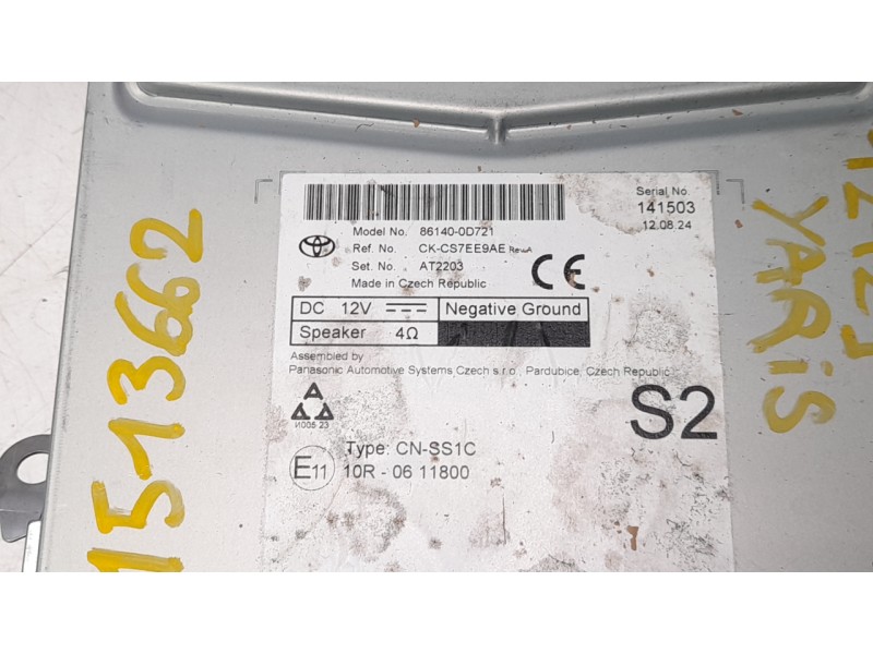 Recambio de sistema navegacion gps para toyota yaris cross hybrid 2wd active tech referencia OEM IAM 861400D721  