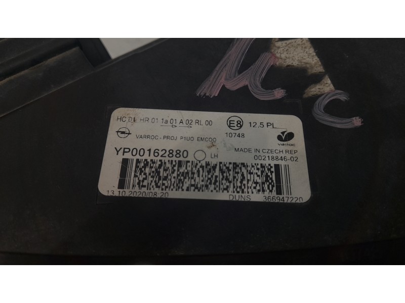 Recambio de faro izquierdo para opel grandland / grandland x (a18, p1uo) 1.2 (75) referencia OEM IAM YP00162880  