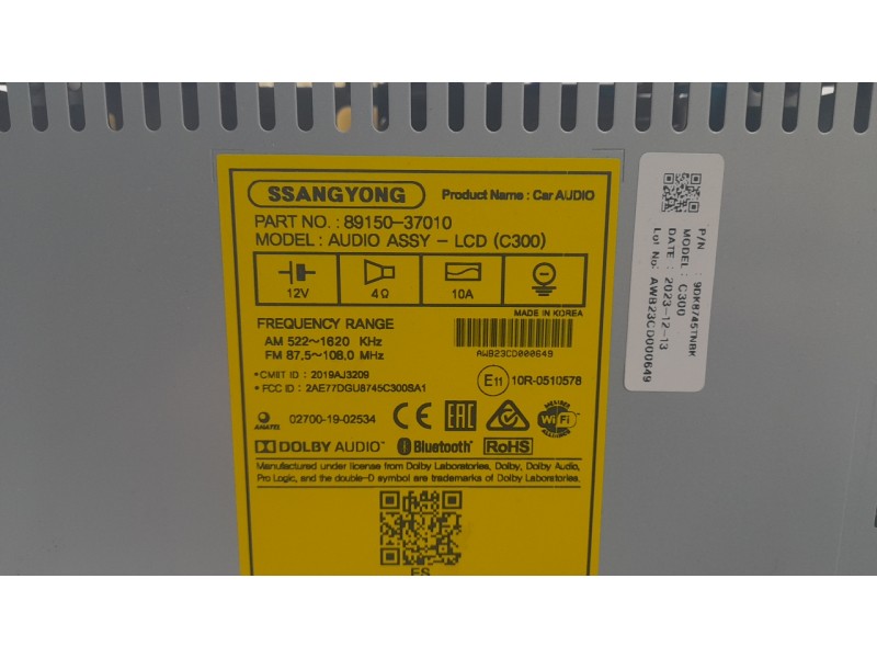 Recambio de sistema navegacion gps para ssangyong korando (c300) 1.5 referencia OEM IAM 8915037010  