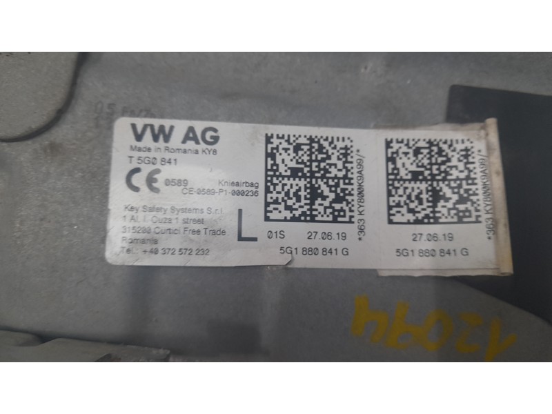 Recambio de kit airbag para seat leon st (5f8) 1.5 tgi referencia OEM IAM 5F1857005E  