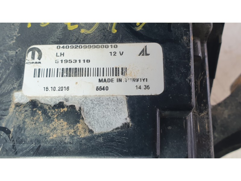 Recambio de piloto delantero izquierdo para jeep renegade suv (bu, b1, bv) 1.6 referencia OEM IAM 51953118  108903521/JE1004014
