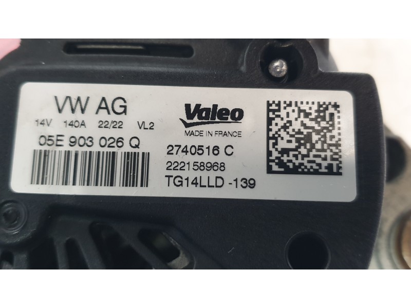Recambio de alternador para seat arona (kj7, kjp) 1.0 tsi referencia OEM IAM 05E903026Q 2740516C ALF280A51HQ