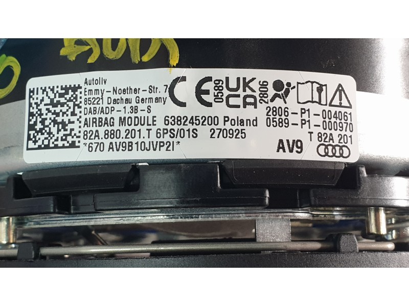 Recambio de airbag delantero izquierdo para audi a1 sportback (gba) 30 tfsi referencia OEM IAM 638245200 82A880201T 