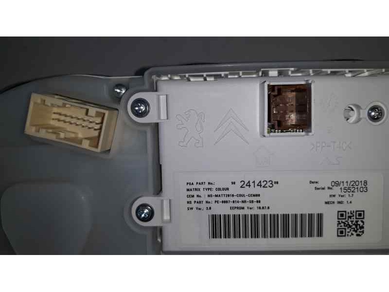 Recambio de cuadro instrumentos para peugeot 2008 (--.2013) active referencia OEM IAM 9824142380  