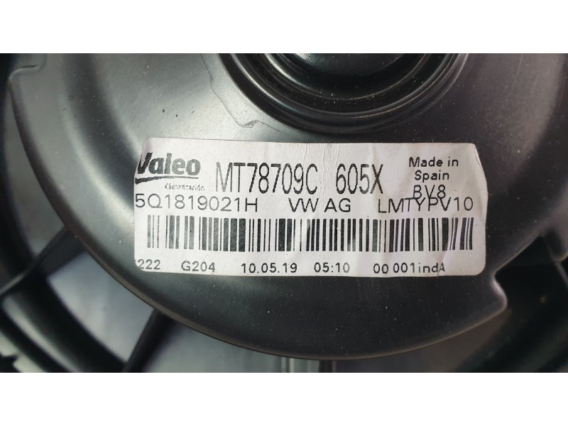 Recambio de ventilador calefaccion para seat leon (5f1) 1.5 tsi referencia OEM IAM 5Q1819021H MT78709C 34197/VHF240037HQ