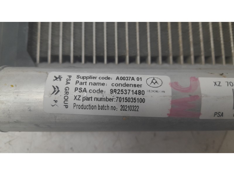 Recambio de condensador / radiador aire acondicionado para opel corsa f (p2jo) 1.2 (68) referencia OEM IAM 9825371480  CI510C001